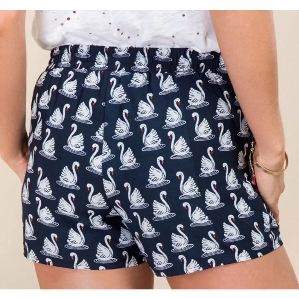 Francesca’s Blue Rain Swan Lace shorts Nwt Small